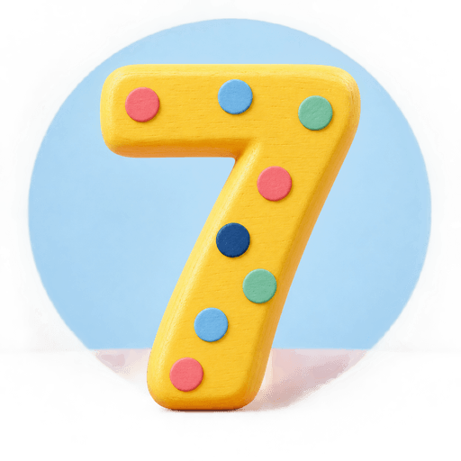 A colorful number seven