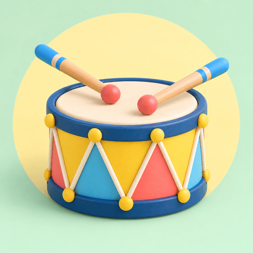 A colorful toy drum