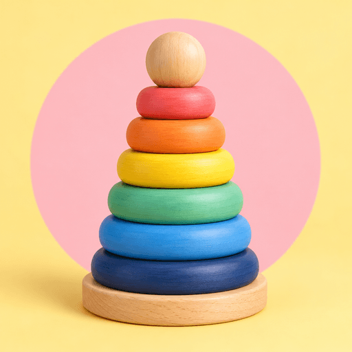 A rainbow stacking toy